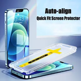 Quick Fit Screen Protector tempered Film Glass for iPhone 12 Pro max Easy install APP Clear Protective Full Cover NO Bubbles