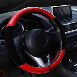 Steering Wheel Covers Car Cover Suitable Auto Steering-Wheel Carbon Fibre Colourful Plush AccessoriesSteering