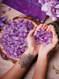 Decorative Objects Figurines Natural Amethyst Flowers Real Stones and Crystals Healing In Bulk 500g 1000g Home Decoration 230615