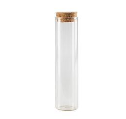 2021 clear glass tube with wood cork, 2 oz cork stoppered tube,empty glass bottle cork stopper tube
