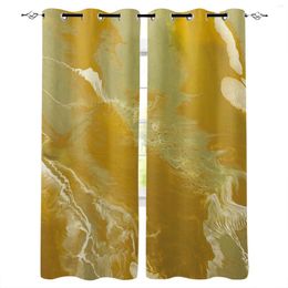 Curtain Abstract Yellow Fluid Marble Colour Curtains For Living Room Window Panels Bedroom Kitchen Drapes Home Decor