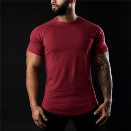 2023 New Summer Fashion Short Sleeve T-shirt Men's Pure Cotton Fitness Fit T-shirt Tight Top