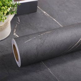 Wall Stickers Matte Thick Gray Marble Pattern Waterproof Film Furniture SelfAdhesive Wallpaper Kitchen Countertop OilProof Rock Sticker 230616
