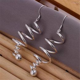 Dangle Earrings 925 Sterling Silver Creativity Spiral Long For Women Luxury Fashion Party Wedding Accessories Jewellery Christmas Gifts