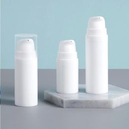 5ml/10ml/15ml White Plastic Empty Airless Pump Bottles Wholesale Vacuum Pressure Lotion Bottle Cosmetic Container SN762 Kafoj