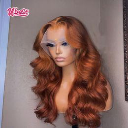 Lace Wigs U Ginger Brown 13X6 Body Wave Lace Front Wig 32Inch Brazlian Human Hair Wig Red Brown Transparent Lace Frontal Wig For Woman 230616