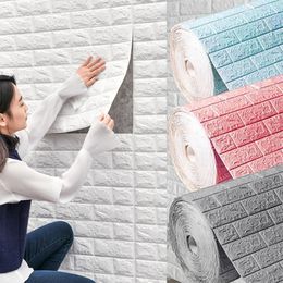 Wall Stickers 10Pcs 7770cm 3D Faux Brick Bedroom Home Decor Waterproof Self Adhesive Living Room Wallpaper 230615