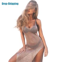 Cover-ups Two Piece Dress Fashion Mesh Cover Up Sexy Beach Dress Vestido Crochet Golden Swimsuit Swimwear Women Trend Pareo Bikini Sarong Cover-up 230616