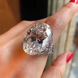 Wedding Rings 2023 Oversized Oval Zircon Women's Ring Simple And Exquisite Butterfly Jewellery F876