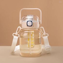 Water Bottles Practical Sports Bottle Tea Separation Easy To Carry Children Tumbler Big Belly Straw Drink With