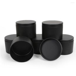Storage Bottles Jars 8Oz Candle Tin 6Pcs Pack With Lids Bk Diy Black Containers Jar For Making Candles Arts Crafts Gifts Drop Deli Dh6Nb