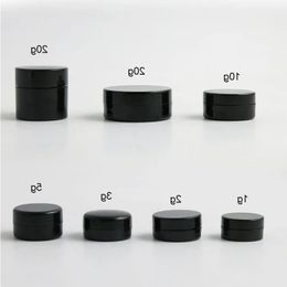 50pcs for bottle Travel Portable Small 1g 2g 3g 5g 10g 20g Plastic Black Cream Jar Pot Box Nail Art Cosmetic Bead Storage Container Okdao