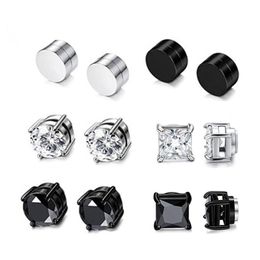 Ear Cuff Zircon Magnetic Clip Set Hip Hop Style Stainless Steel Nonpiercing Earrings For Wholesale Jewellery Drop Delivery Dhmhl