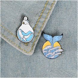 Pins Brooches Sea Tail Whale In Bb Brooch Pins Enamel Animal Lapel Pin For Women Men Top Dress Co Fashion Jewelry Will And Sandy Dr Dhbz8