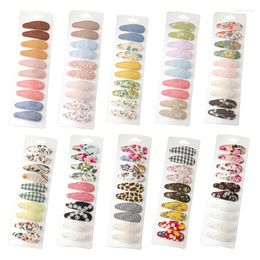 Hair Accessories Baby Girl Clips Set Non-Slip Hairpins Cloth Snap Clip Sweet Side 10PCS 69HE