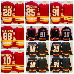 CalgaryFlames10 Jonathan Huberdeau Hockey Jerseys 2.0 Mens 91 Nazem Kadri 28 Elias Lindholm 25 Jacob Markstrom 88 Andrew Mangiapane Alternate Red