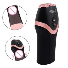 Sex Toy Massager Multi Speed Men Airplane Cup Silicone Vagina Real Pussy Vibrator Male Masturbate Stimulate Glans Toy Delay Traine