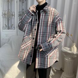 Men's Jackets Top Coat Men's Sweater Autumn And Winter Student Handsome Jacket Plaid