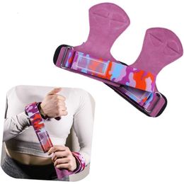 Sports Gloves 1 Pair Weight Lifting Grips W Wrist Straps Full Palm Protection Gym Power Training Deadlift Weightlifting 230615