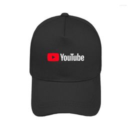 Ball Caps YOUTUBE Creative Video Short Film Hip Hop Men's Women's Universal Black Baseball Sun Shade Outdoors H186