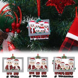 New Family Christmas Tree Hanging Ornaments Pendant Home Party Decoration Reindeer Family 2-6 People Xmas 2022 Adornos De Navidad