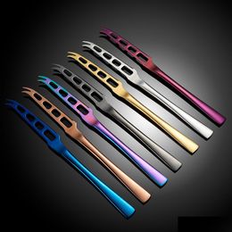 Knives Hollow Stainless Steel Cheese Butter Knife Cutlery Jam Gold Home Restaurant Kitchen Dining Flatware Tableware Tool Drop Deliv Dhllx