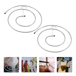 Hangers Racks 2 Pcs Clothes Dryer Quilt Hanger Spiral Bed Sheet Drying Cloth Stand Metal 230615