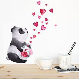 Hand Drawn Panda Wall Sticker Chinese Style Art Mural Living Room Bedroom Cabinet Decoration Home Decor Cute Animal Stickers