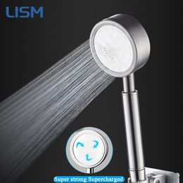 Other Faucets Showers Accs 304 Stainless Steel High Pressure Shower Head for Bathroom Wall Mounted Water Saving Handheld Pressurised Rainfall Heads 230616