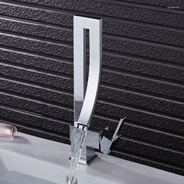 Bathroom Sink Faucets Chrome Finish Brass Basin Faucet Mixer