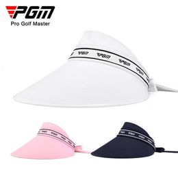 Snapbacks PGM Women Golf No Top Caps Sunscreen Sunshade Big Brim 158cm UV Protection Ladies Sun Hat MZ047 230615