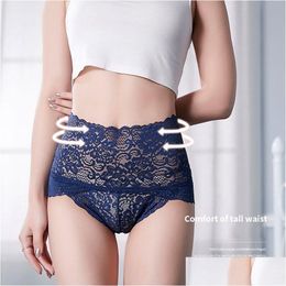 Women'S Panties Lace Butt Lift Underwear Boxers Transparent High Waist Control Briefs Buttocks Women Lingerie Drop Delivery Apparel W Dhzzr