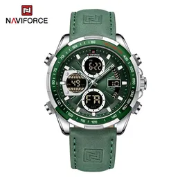 Japan Quartz Chronograph Mens Watch Green Dial Leather Strap Made In China A1