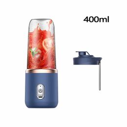 1pc Portable Blender 400ml Electric Squeezer, USB Charging Juicer Juice Cup, 2in1 Personal Blender Portable Blender Juicing Cup