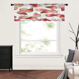 Curtain Red Strawberry Short Sheer Curtains For Living Room Bedroom Kitchen Tulle Window Treatments