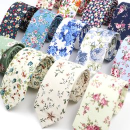 Shawls Floral Elegant Tie For Men Women 100 Cotton Beautiful Flower Paisley Necktie N Skinny Cravat Wedding Casual Corbatas 230615