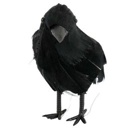 New Black Plastic Crow Charms Halloween Prop Cosplay Artificial Bird Charm Hunting Decoys Home Garden Decor Haunted House Decoration
