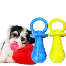 Pet Dog Rubber Pacifier Chew Toy Interactive Soother Pet Dog Cat Puppy Elasticity Teeth Chew Toy Tooth Cleaning Toy Random Colour