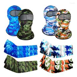 Bandanas 2 Sets Of Cycling Sunscreen Fishing Sleeve Combination Suit Mask For Balaclava Hat Head Scarf Army Full Fce