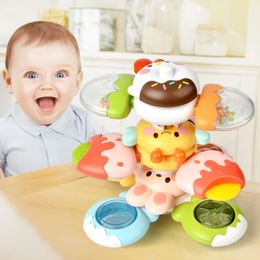 Bath Toys 3-piece DIY assembly candy rotating top joystick toy teeth suction cups rotating stack toy dinner table suction cups baby education toys 230615