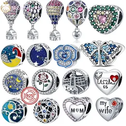 For pandora charms sterling silver beads Bracelet Balloon Butterfly charmes ciondoli DIY Fine Bead Jewellery