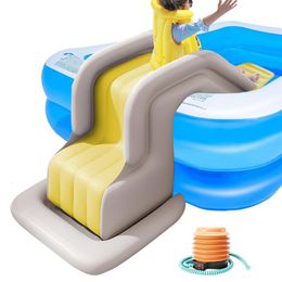 Outdoor Games Activities Kids Inflatable Swimming Pool Slide Fun AntiTipping Waterpark Slides r For Inflated Pools Send Air Pump 230615