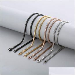 Chains Stainless Steel Snake Link Necklace For Men Women Jewelry Accessories Wholesale Drop Delivery Necklaces Pendants Dhpms