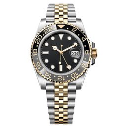 Relógios de alta qualidade Negócios Modernos Relógio de Pulso Homens GMT 904L Cerâmica Bezel Relógios Ouro 41mm Relógios Automáticos 2813 Movimento Cerâmica Luxo Clássico Luminoso