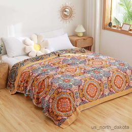 Blanket Flower Cotton Summer Blanket 200*230 Double-sided for Home Travel 150*200 R230617