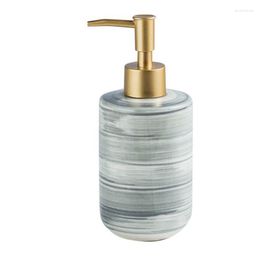 Storage Bottles 1 Pcs 18X7cm Ceramics Soap Dispenser Bottle Set Bathroom Shampoo Body Large-Capacity Lotion Press Empty Grey