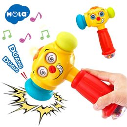 Novelty Games HOLA Baby Boy Toys Light Musical Hammer Toy for 12 to 18 Months Up Funny Changeable Eyes 230617