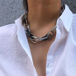 Strands Punk Thick Cross Chain Necklace for Women Hip Hop Short Chunky Choker Necklaces Chains on Neck 2023 Fashion Jewellery Collar Gifts 230613