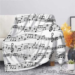 Blanket Music Note Blanket Soft Bedspread Sofa Beach Travel Home for Boys Girl Gift R230617