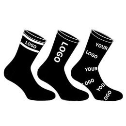 Men'S Socks Mens White Black Letter Logo Stripe Jacquard Quality Cotton Seamless Uni Custom Drop Delivery Apparel Underwear Dhevf